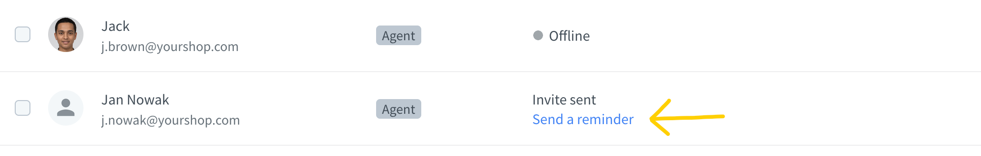 Sort by Logged on to see pending invitations